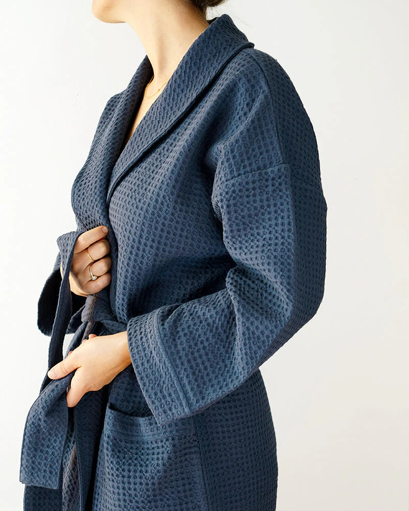 DRESSING GOWN COTTON COBBLE WEAVE TRADITIONAL (medium)